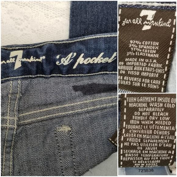 7FAM Women's 26 A Pocket Straight Leg Dark Jeans - Picture 8 of 8